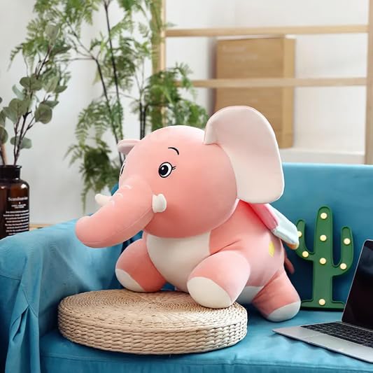 Pink Elephant Plush Toy – 35 cm