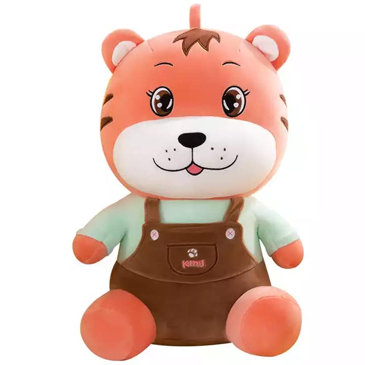 Tiger Plush Toy in Overalls - 38 cm