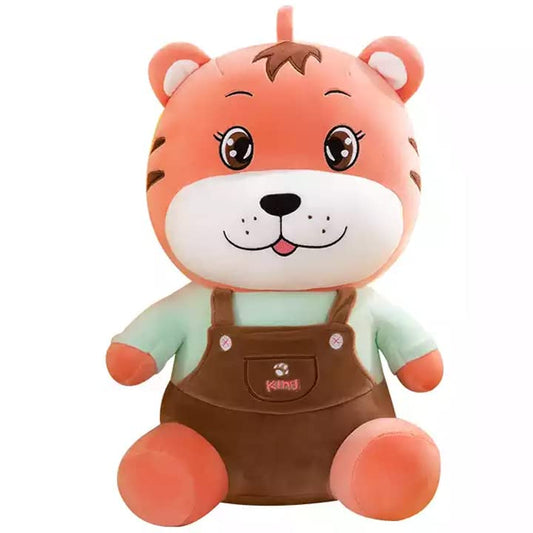 Tiger Plush Toy in Overalls - 38 cm