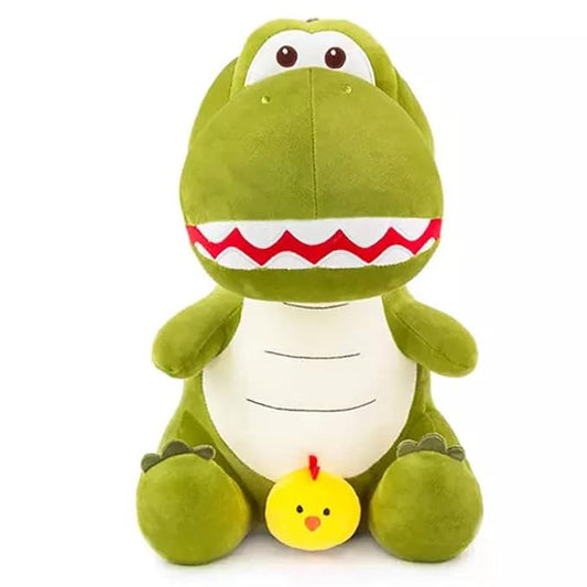 Green Dinosaur Plush Toy with Chick-30 cms