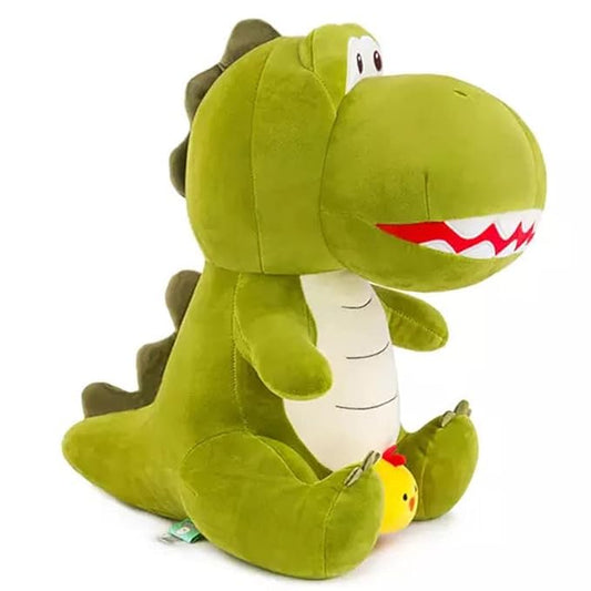 Green Dinosaur Plush Toy with Chick-30 cms
